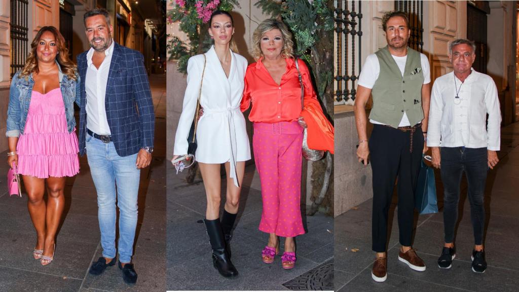 Terelu junto a su hija y grandes amigos, como Raúl Prieto, Joaquín Torrres, Raquel Abad y Kike Calleja, en un fotomontaje.