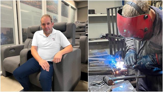 Ignacio Castroviejo, presidente y soldador del metal en Ezcaray Seating.