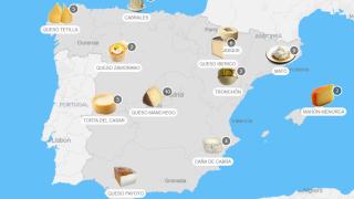 El mapa de los mejores quesos de España