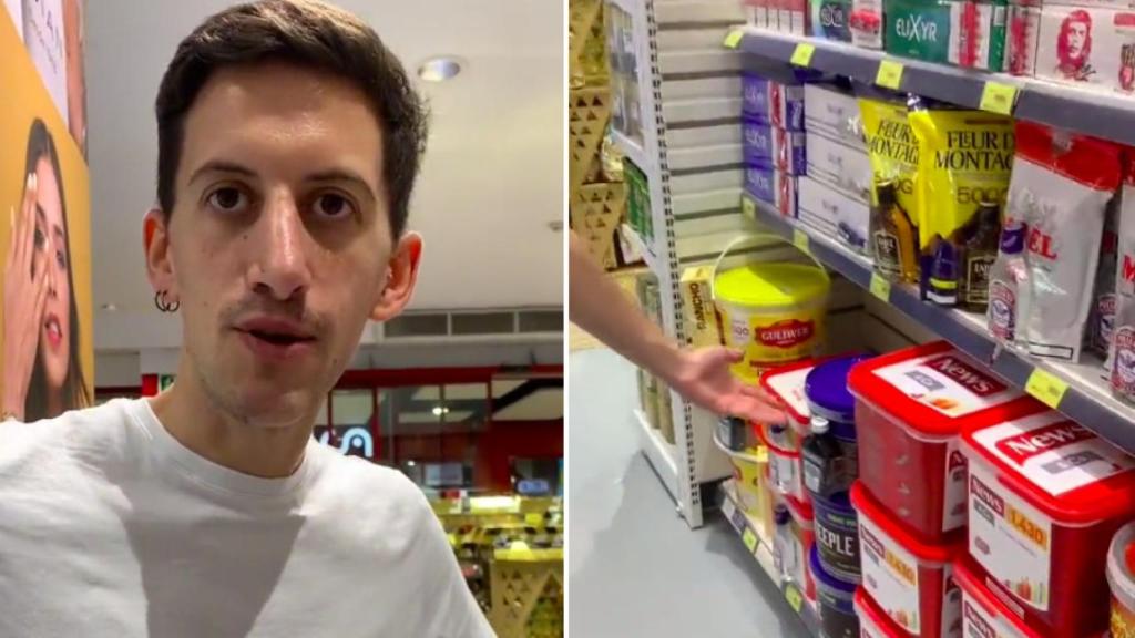 Dos capturas del vídeo que se ha hecho viral.