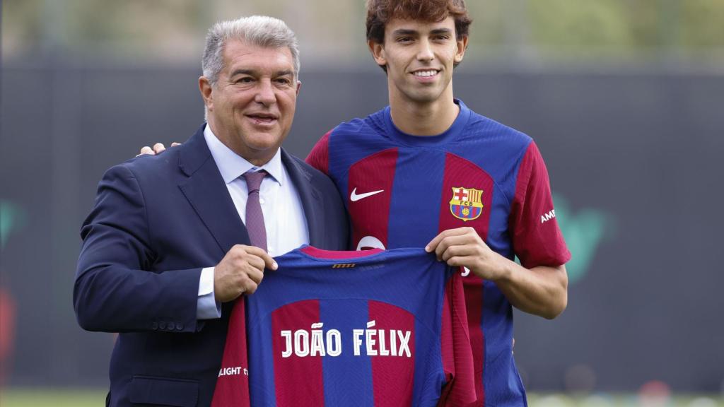 Joan Laporta y Joao Félix.
