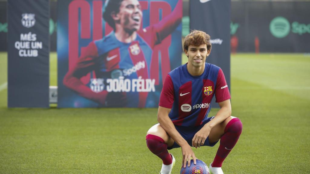 Joao Félix, en su presentación con el Barcelona.