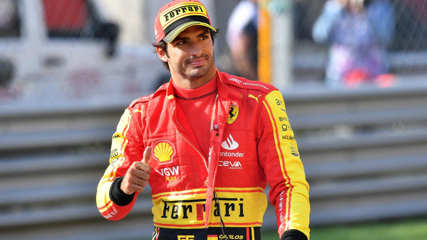 Carlos Sainz, radiante tras lograr la pole en Monza.