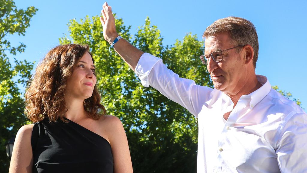 Alberto Núñez Feijóo, presidente del PP, en un acto reciente con Isabel Díaz Ayuso.