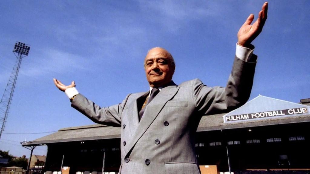 Mohamed Alfaye en el estadio del Fulham, club inglés del que fue propietario entre 1997 y 2013.