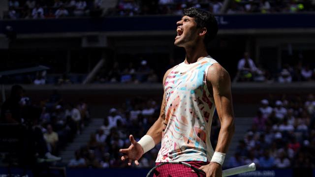 Alcaraz, en un partido del US Open.