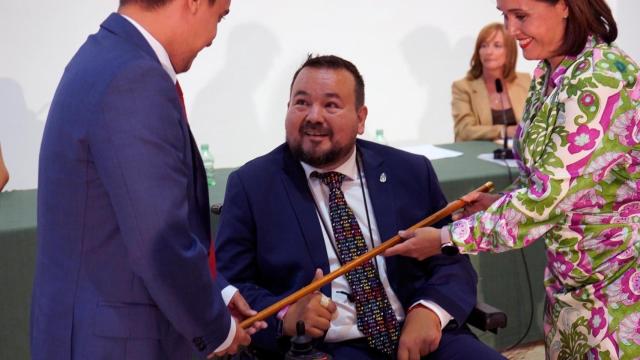 Juan Ramón Amores, alcalde de La Roda y senador del PSOE enfermo de ELA, el pasado 17 de junio.