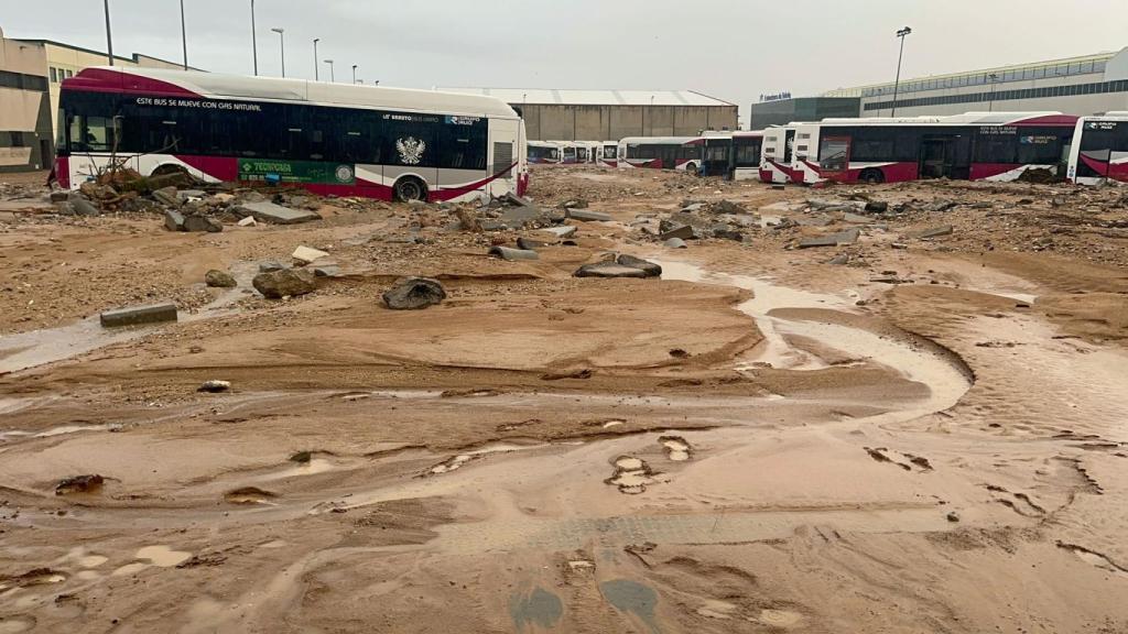 Autobuses urbanos de Toledo tras el paso de la DANA