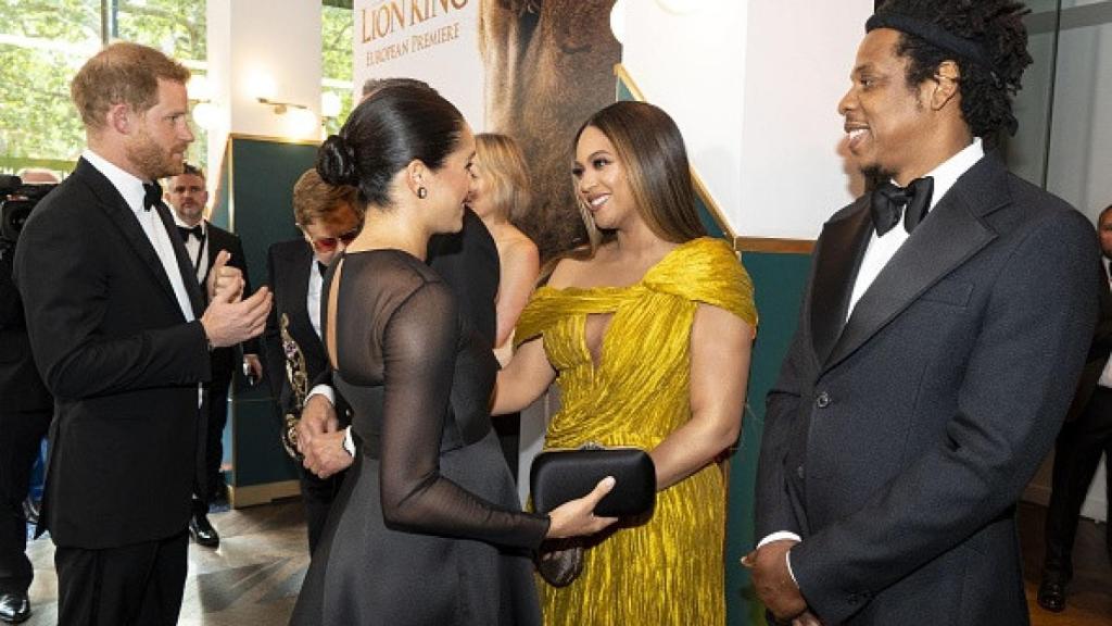 Los duques de Sussex y Beyoncé, en 2019.
