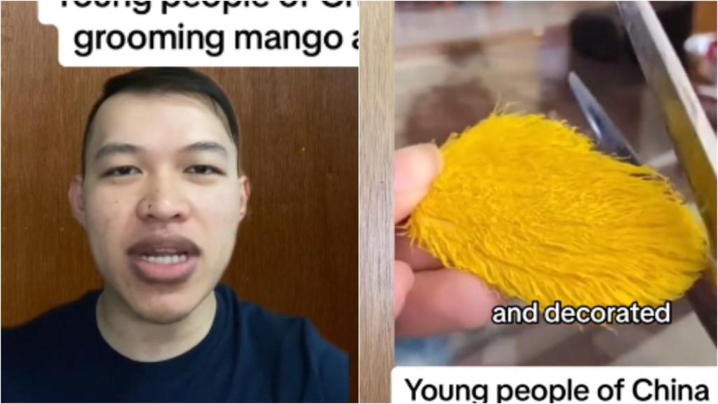 Un joven explicando la nueva moda en China.
