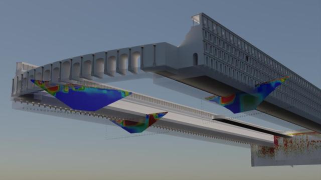 Reconstrucción hipotética del circo romano de Itálica y sus cimientos. Junta de Andalucía / Universidad de Sevilla