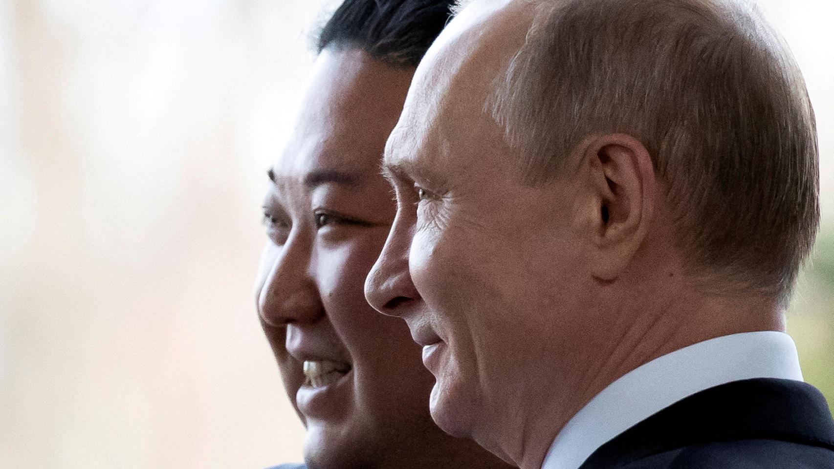 Kim Jong-Un y Vladimir Putin en un encuentro en 2019