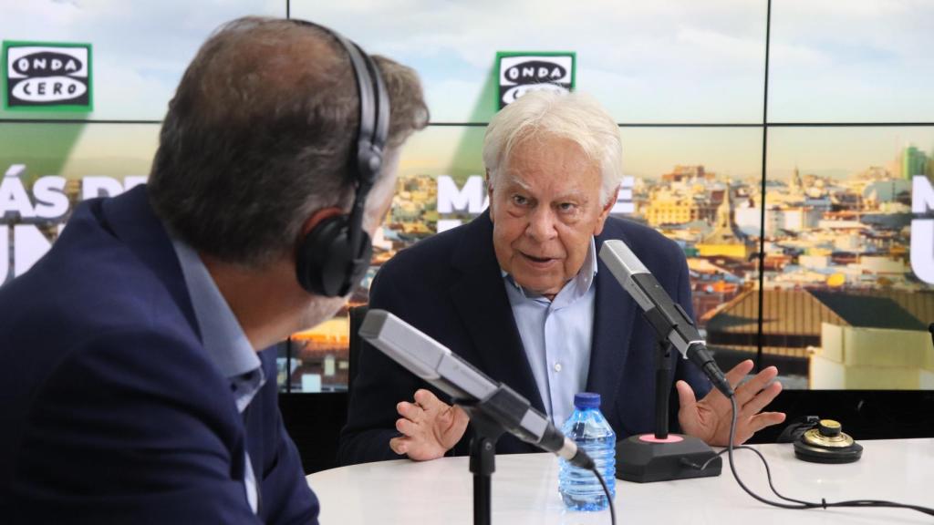 Felipe González, durante su entrevista en Más de Uno.