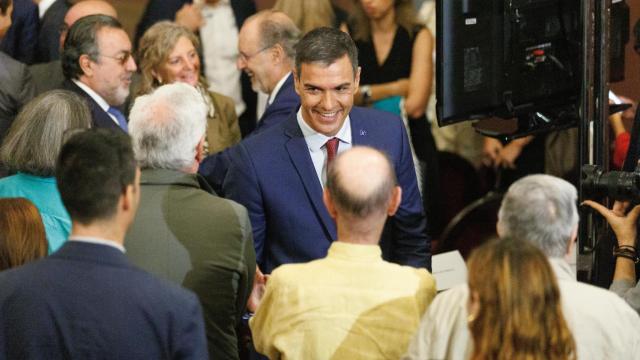 El presidente del Gobierno en funciones, Pedro Sánchez, este lunes en un acto en Madrid.