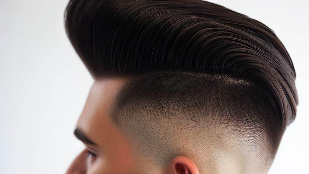 Taper fade con Pompadour.