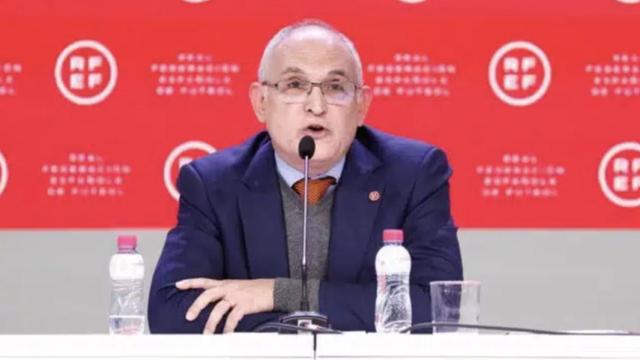 Andreu Camps durante una rueda de prensa de la RFEF