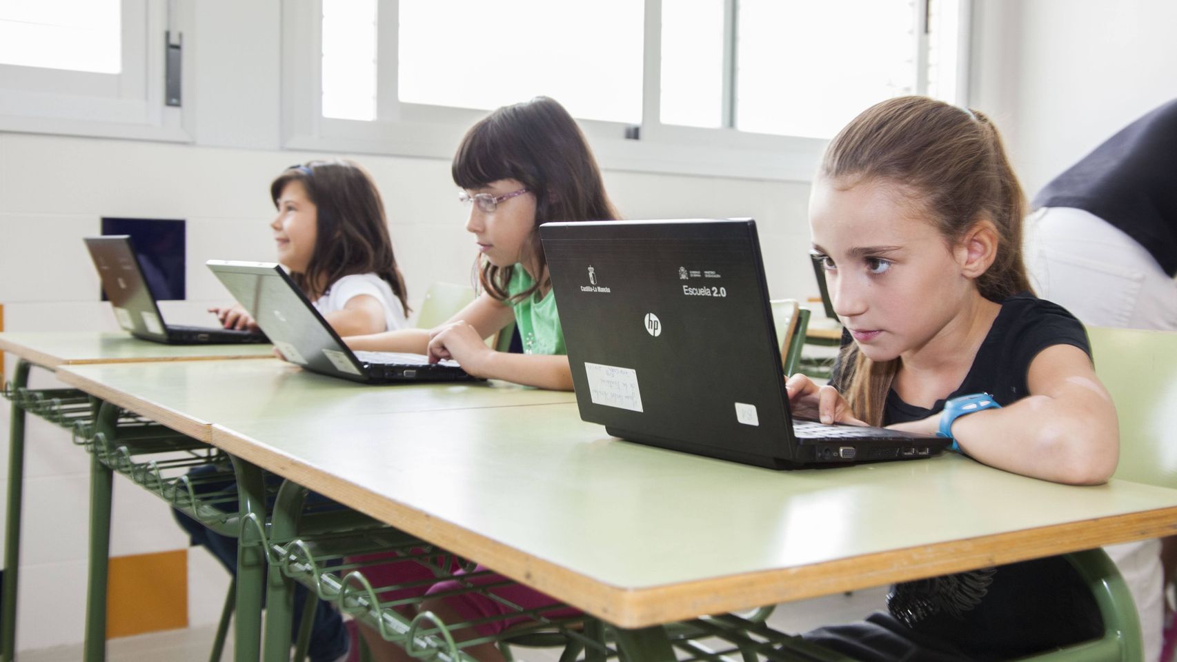 Varias alumnas en un colegio de Castilla-La Mancha.