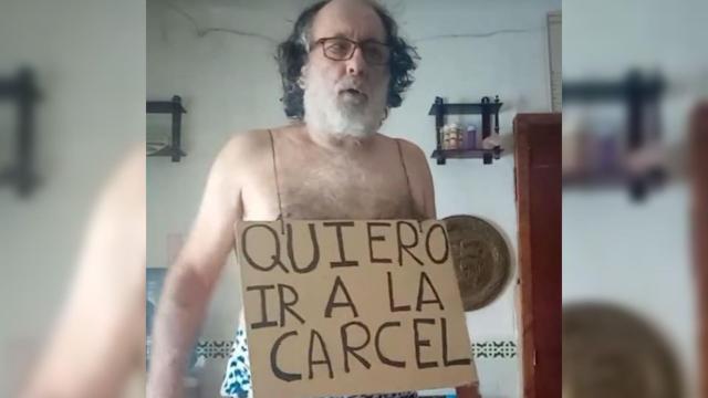 Justo Márquez, en una de sus primeras publicaciones de TikTok en las que pedía entrar en la cárcel.