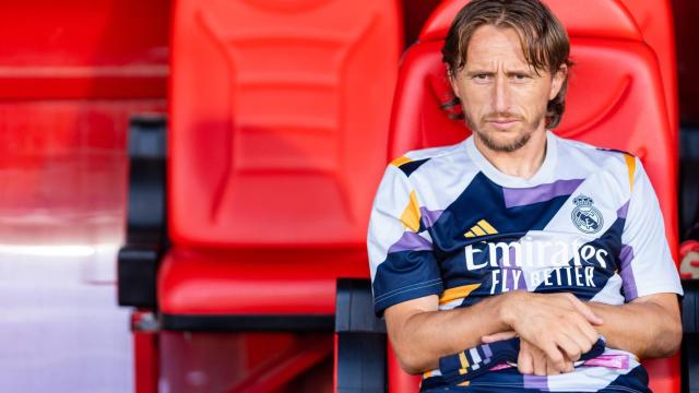 Luka Modric, en el banquillo del Real Madrid