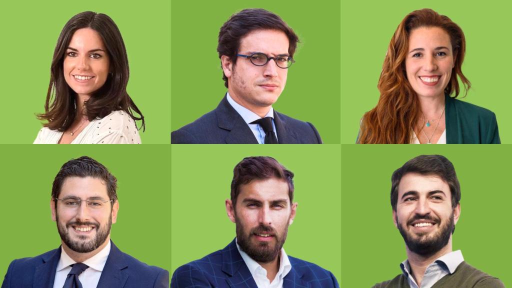 De izquierda a derecha y de arriba a abajo: Pepa Millán, José María Figaredo, Rocío de Meer, Alejandro Nolasco, José Ángel Antelo y Juan García-Gallardo.