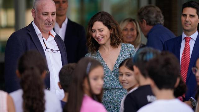Ayuso durante la inauguración del curso escolar en Arganda del rey.
