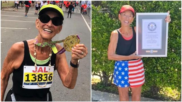 La Mathea Allansmith, la mujer más longeva en acabar una maratón.