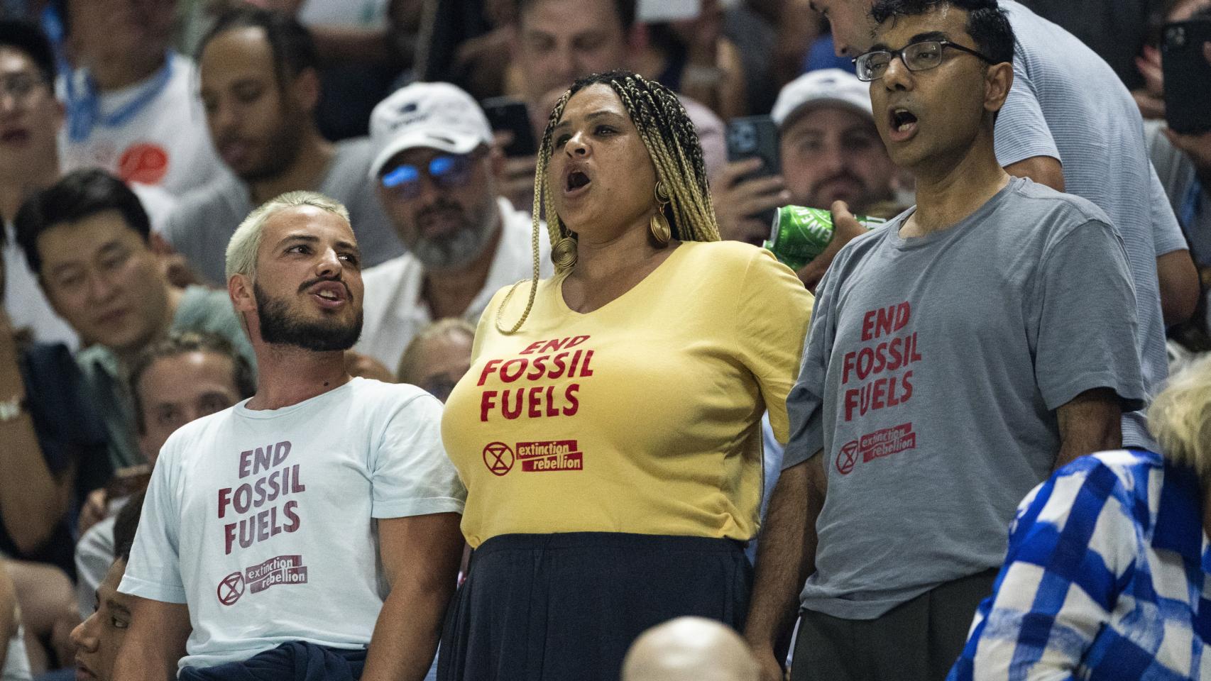 Activistas en el US Open