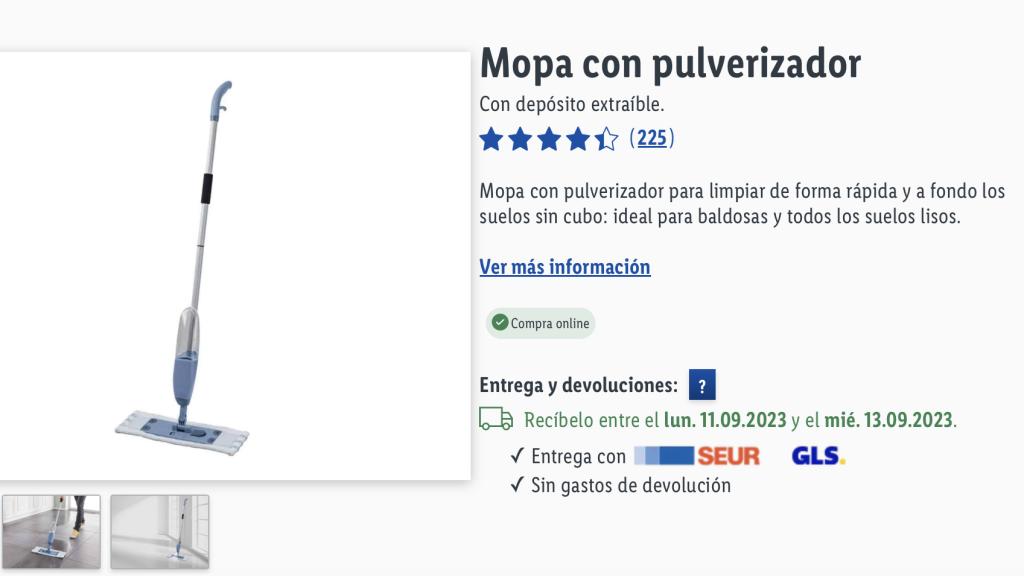 Mopa con pulverizador.