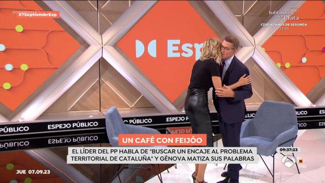 Susanna Griso y Alberto Núñez Feijóo en ‘Espejo Público’.