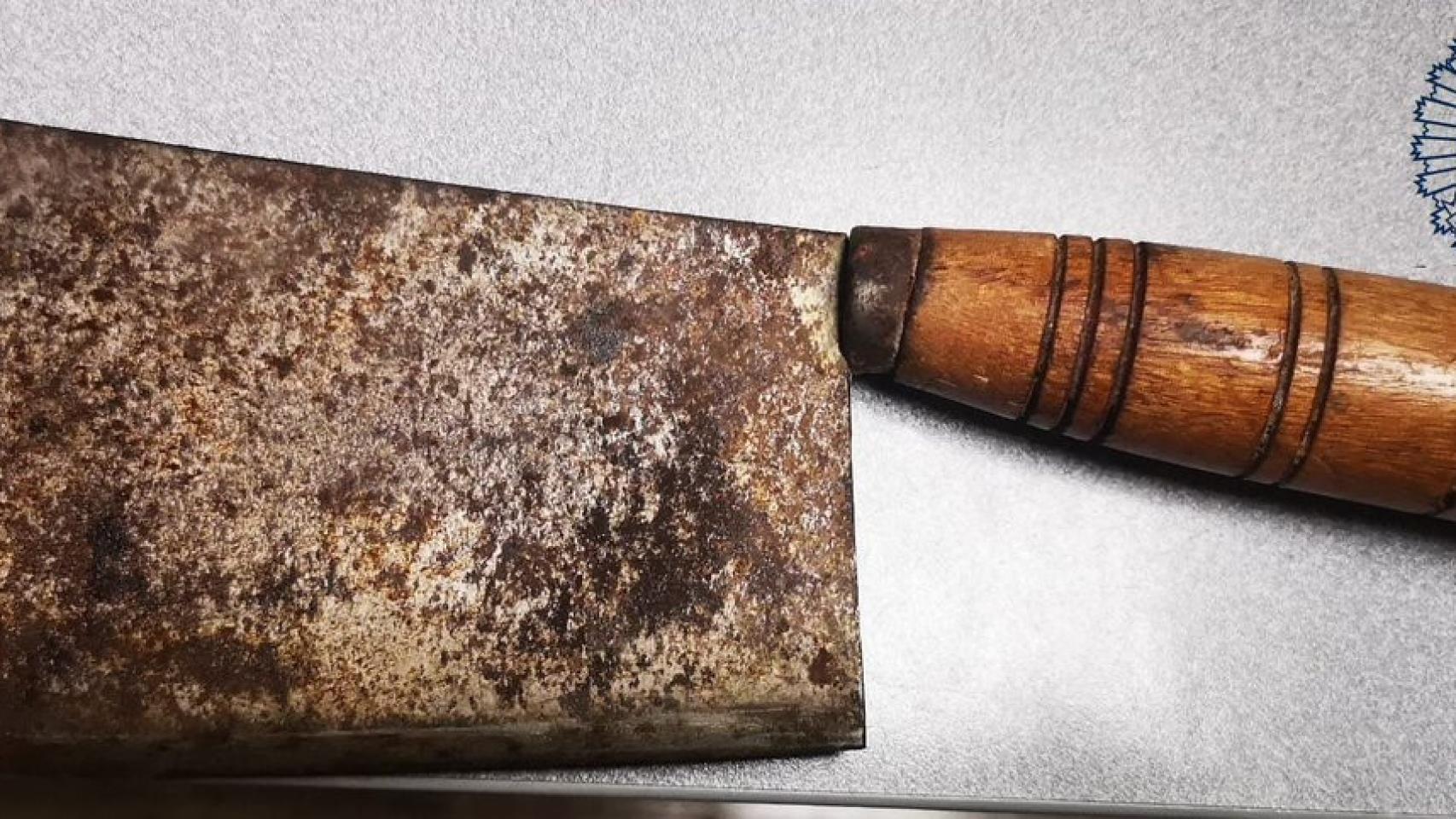 Machete encontrado por la Policía Local de Burgos