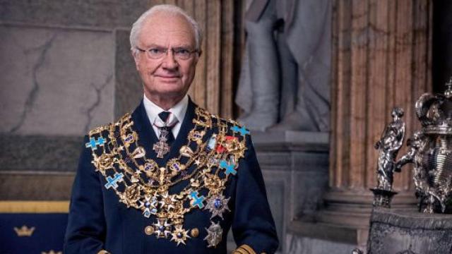 Retrato oficial de Carlos Gustavo de Suecia con motivo de su Jubileo de Oro.