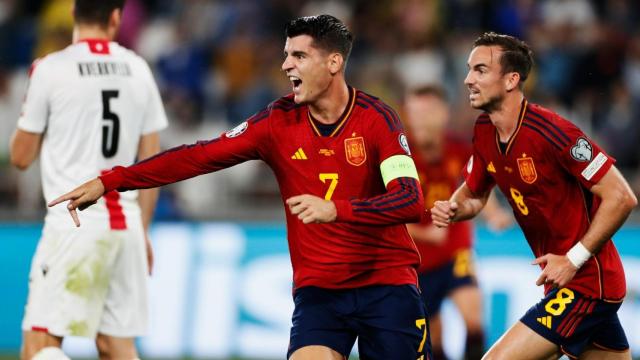 Álvaro Morata celebra su gol frente a Georgia.