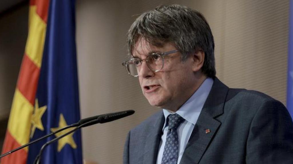 Carles Puigdemont, durante su comparecencia en Bruselas