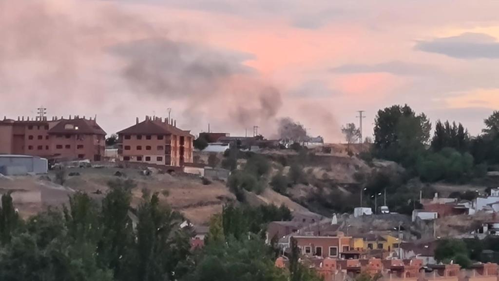 Imagen del incendio producido en Zamora en la tarde de este sábado.