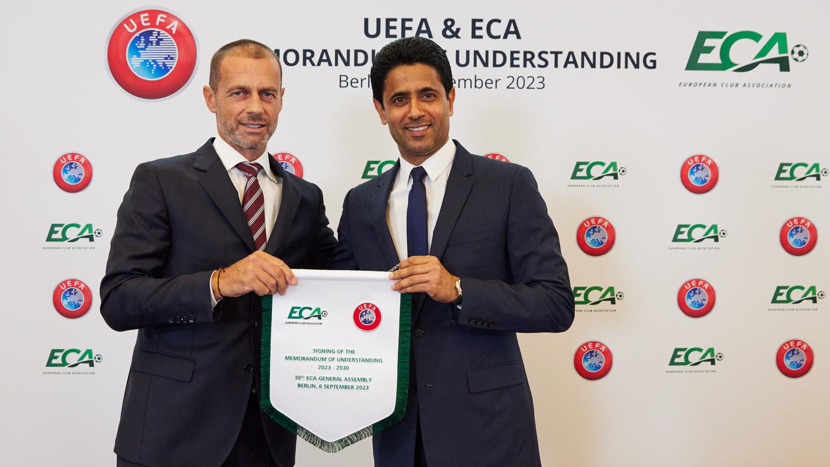 Aleksander Ceferin y Nasser Al-Khelaïfi