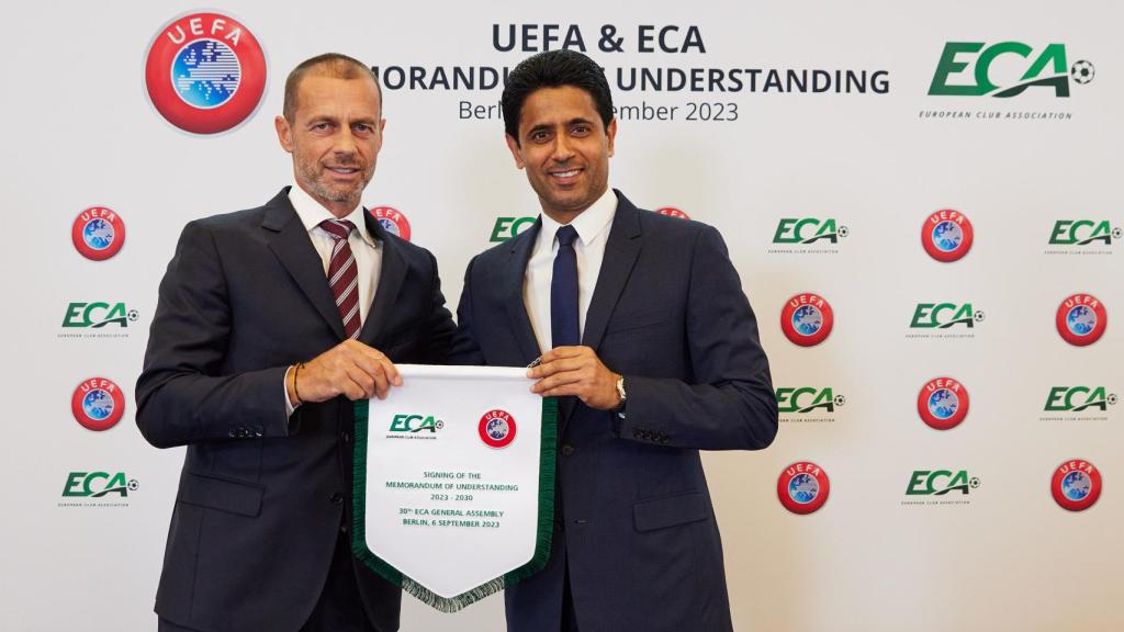 Aleksander Ceferin y Nasser Al-Khelaïfi
