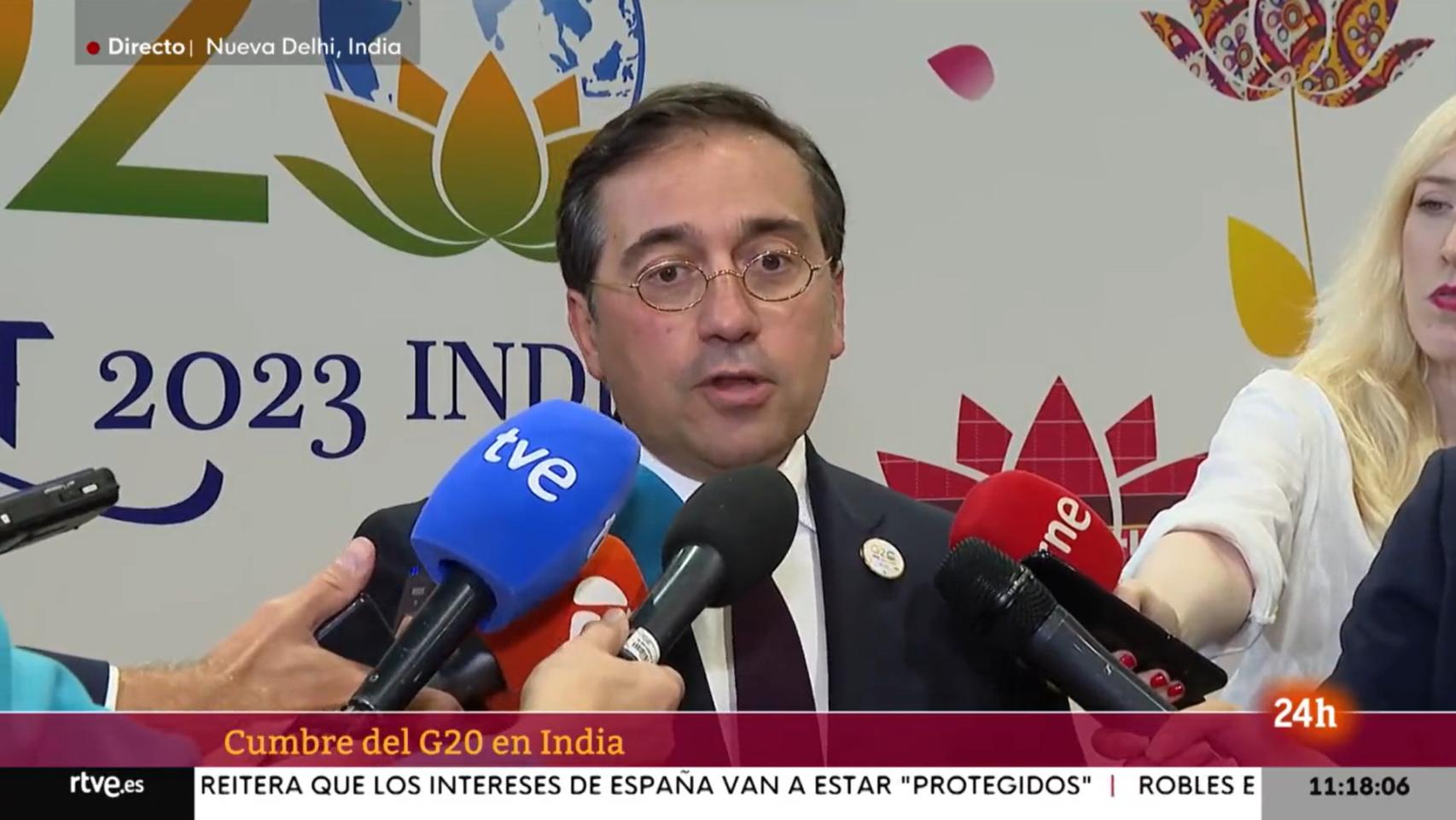 Albares, durante la comparecencia de prensa