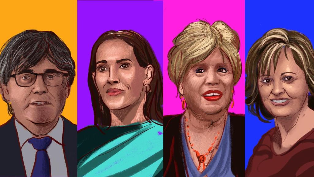 Carles Puigdemont, Malú, María Jiménez y María Teresa Campos.