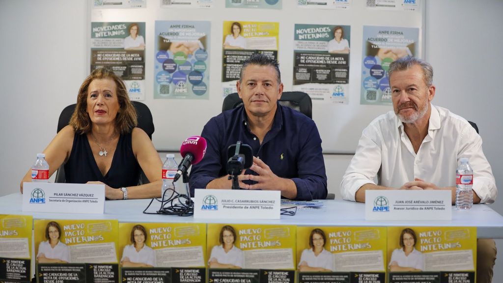 Rueda de prensa en ANPE en Toledo para valorar el comienzo del curso en Castilla-La Mancha. Fotos: Javier Longobardo