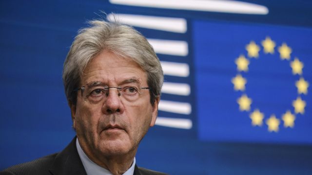 El comisario de Asuntos Económicos, Paolo Gentiloni, durante una rueda de prensa