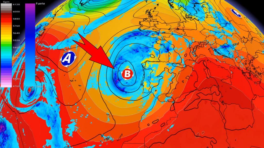 La formación de la borrasca para los últimos días de la semana. ElTiempo.es