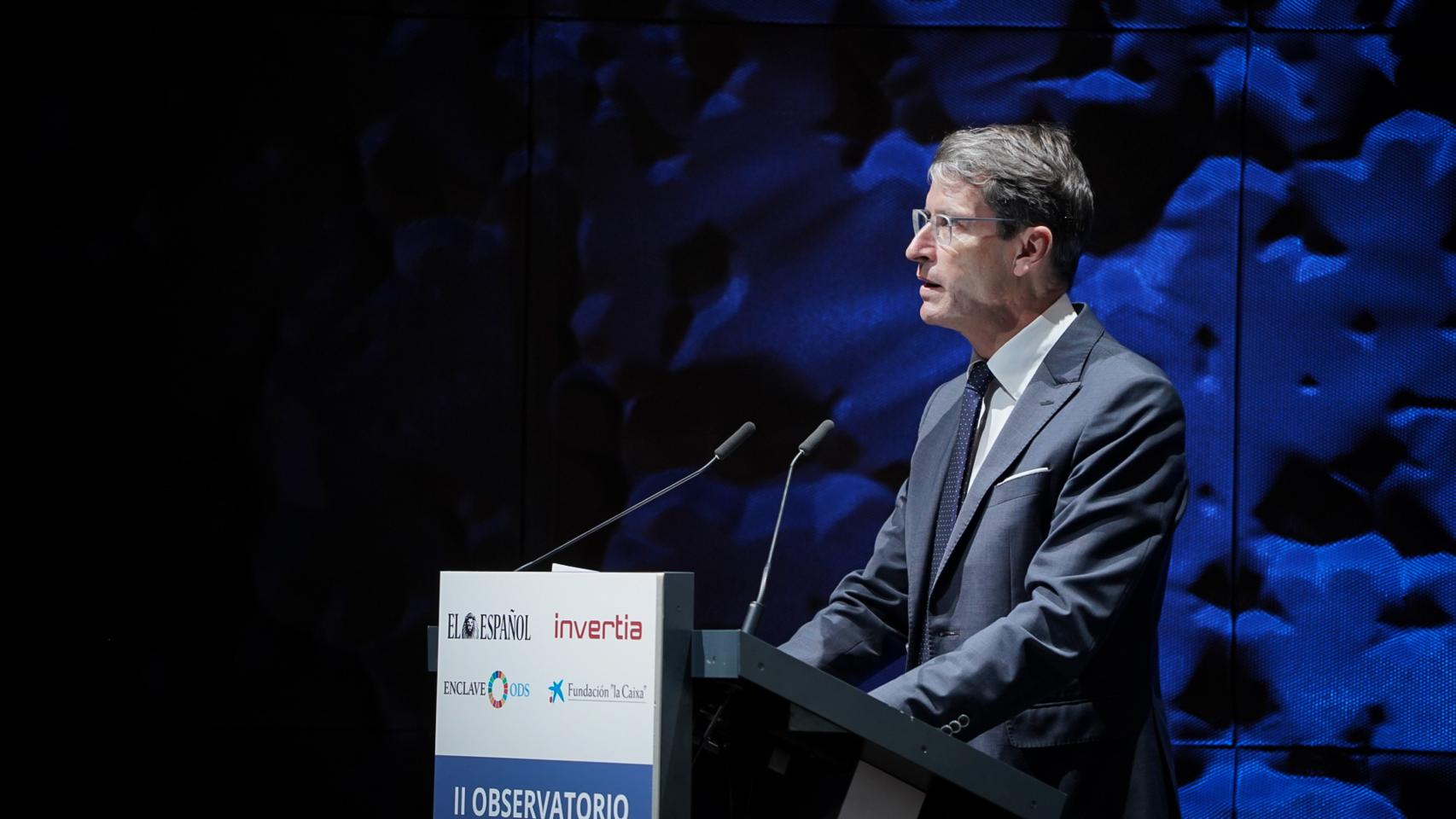 El presidente de La Rioja, Gonzalo Capellán, este martes durante el II Observatorio de los Objetivos de Desarrollo Sostenible (ODS).