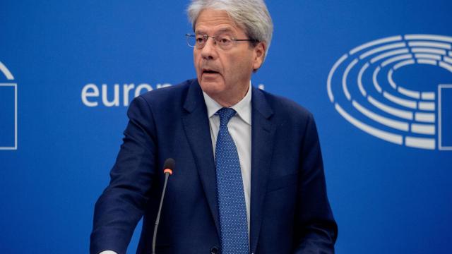 El comisario de Asuntos Económicos, Paolo Gentiloni, durante su rueda de prensa de este martes