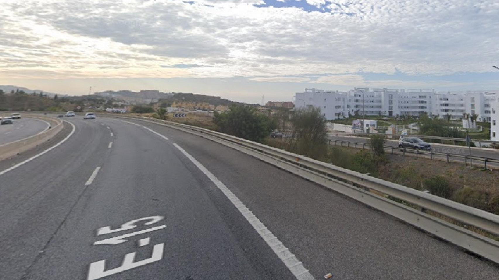 Autovía A-7 a su paso por Rincón de la Victoria.