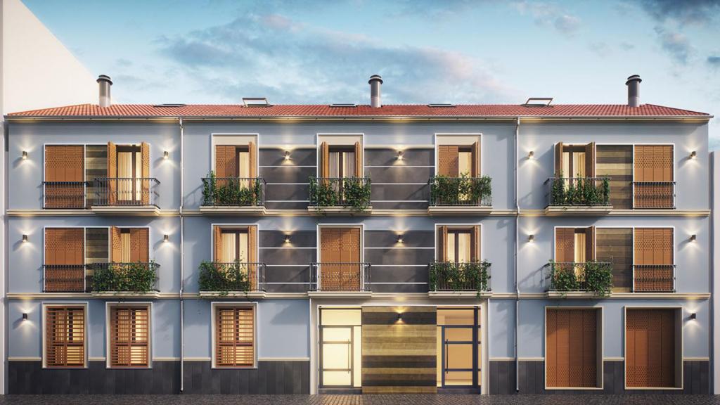 Fachada del futuro hostels de White Málaga en el Centro de la ciudad.