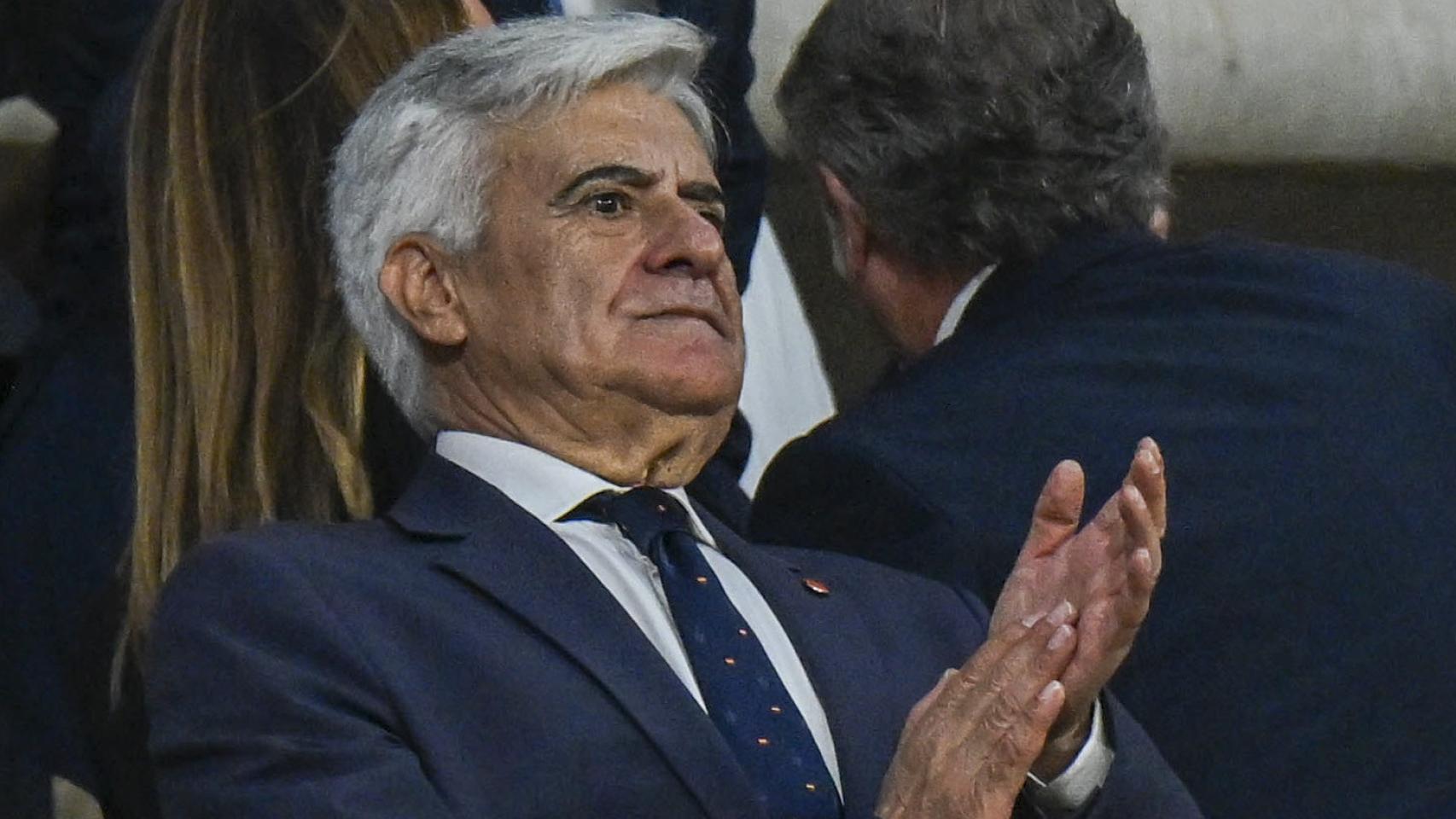 Pedro Rocha, en el palco durante un partido de la Selección