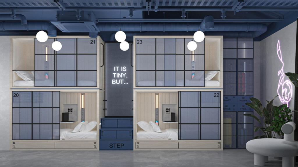 Imagen de las literas con puertas proyectadas.