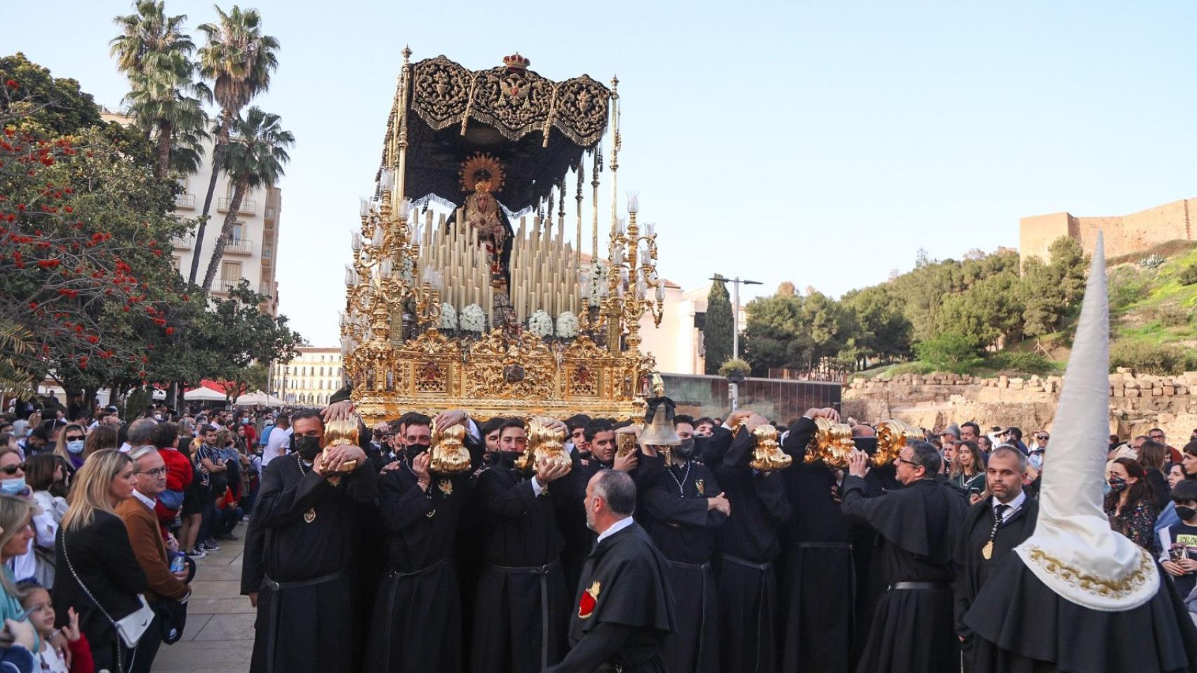 La Virgen de la Caridad, durante el Viernes Santo de 2023.