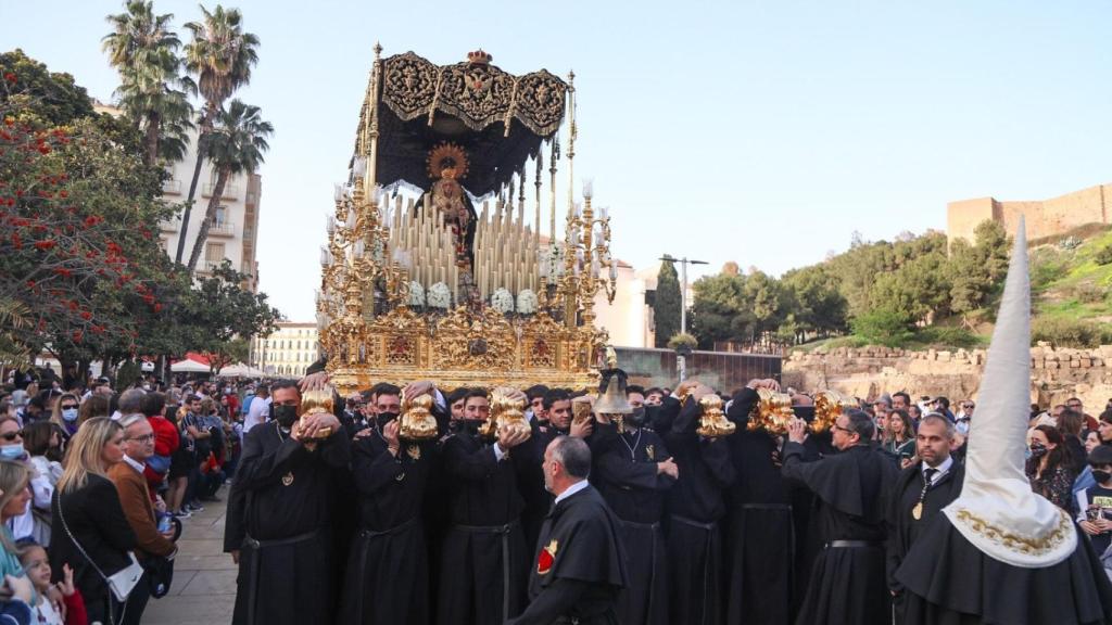 La Virgen de la Caridad, durante el Viernes Santo de 2023.