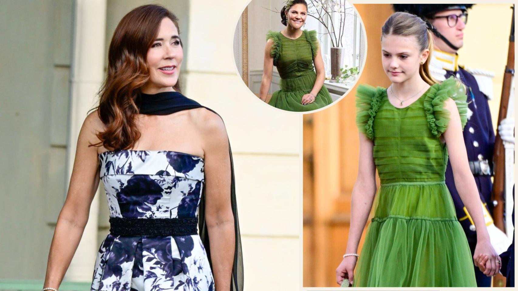 Las princesas, en un montaje fotográfico.